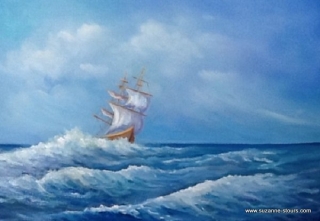 Voilier sur la mer agitée océan