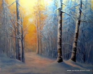 Coucher de soleil sentier matin hiver lumière sentier