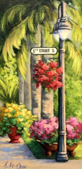 Naples Floride palmiers fleurs rue