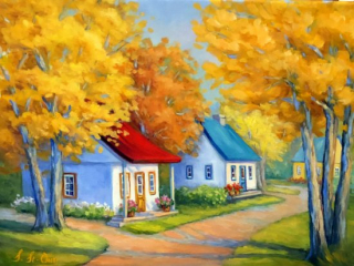maisons québécoise automne rurale