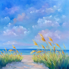 mer,dunes,bleu,nuage,océan