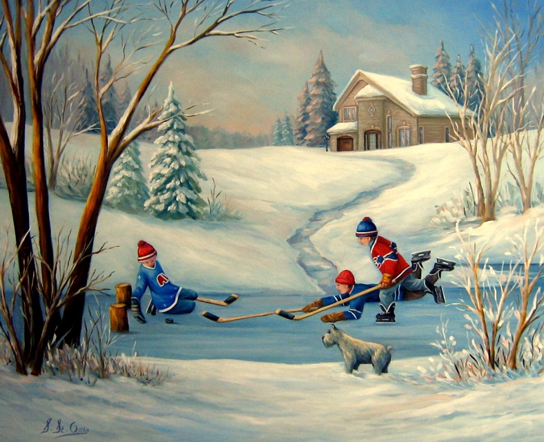 Hockey enfants hiver patinoire