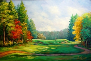Golf Grand-Mère automne drapeau lumière