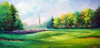 Golf Grand-Mère église lumière Green
